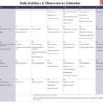 April Daily Holidays & Observances Printable Calendar