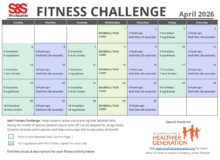 April Fitness Challenge Calendar 2026