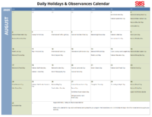 August 2025 Daily Holidays and Observances Calendar
