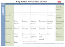 August 2026 Daily Holidays and Observances Printable Calendar