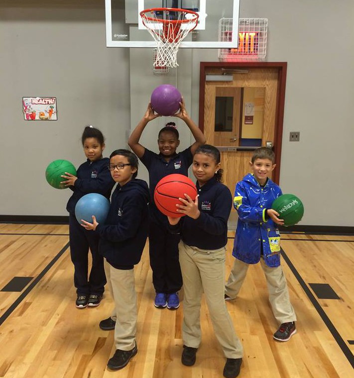 students getting active