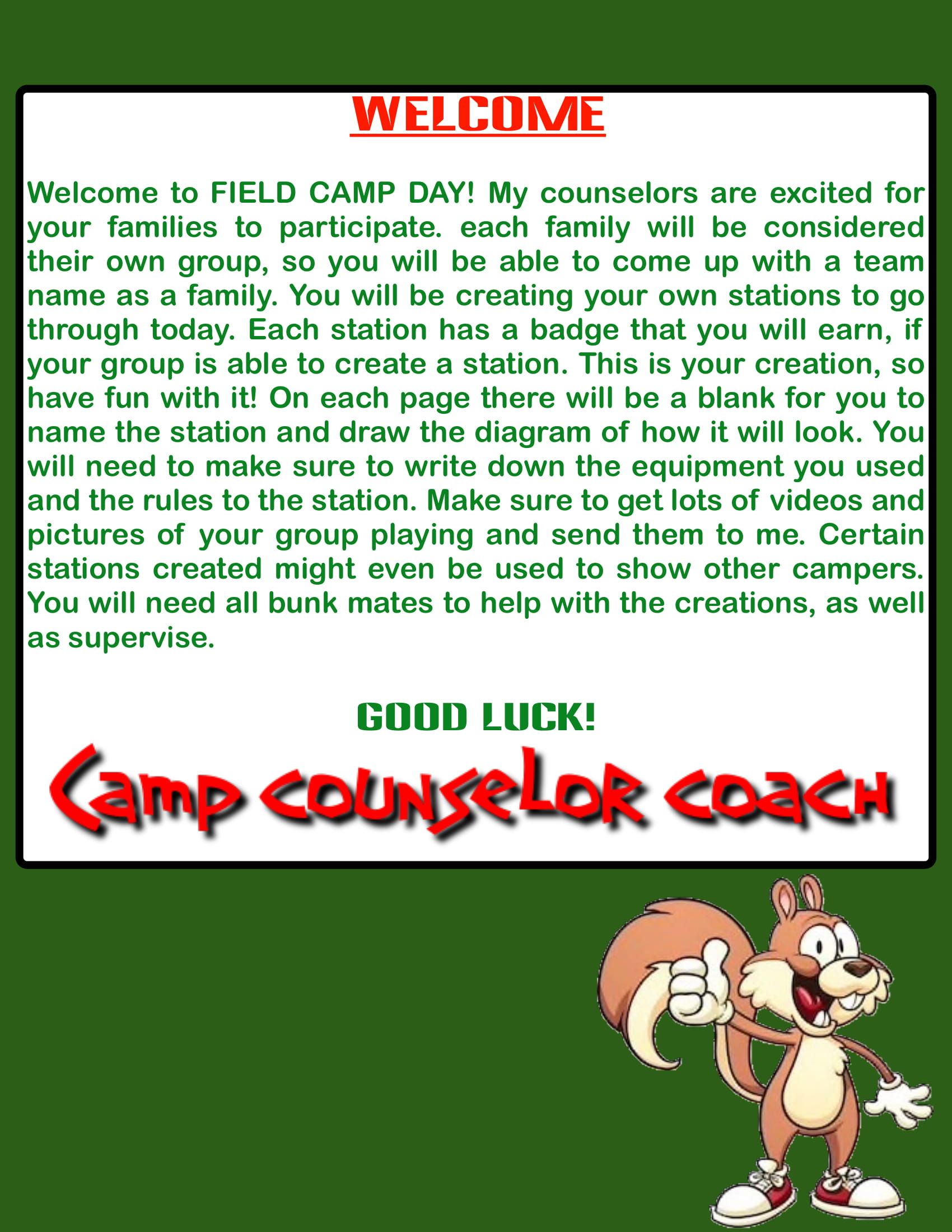 CAMP FIELD DAY Intro S&S Blog