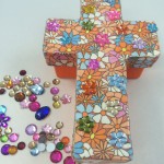 Paper Mache Christian Cross Trinket Box