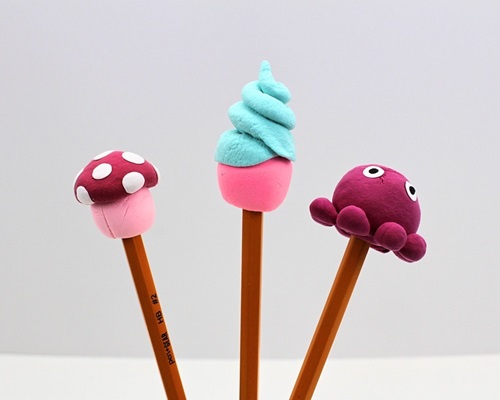 DIY-Air-Dry-Clay-Pencil-Toppers-Cute