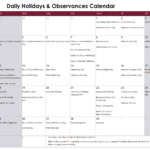 January Daily Holidays & Observances Printable Calendar - S&S Blog