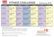 February Fitness Challenge Calendar 2026