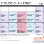 August Printable Fitness Challenge Calendar