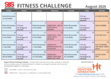 Fitness Challenge Calendar August 2025