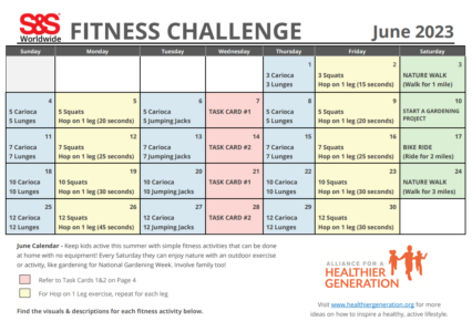 June Printable Fitness Challenge Calendar - S&S Blog