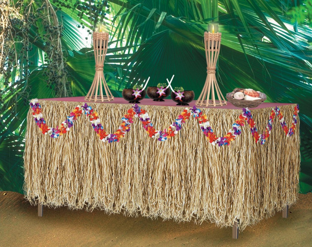 Genuine Raffia Luau Table Skirt S&S Blog