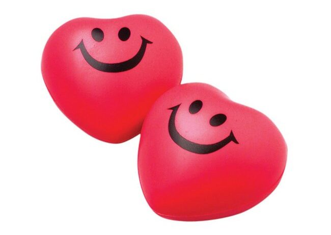 Heart-Shaped Smiley Face Stress Squeeze Balls