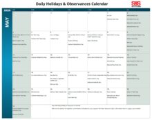 May 2026 Daily Holidays and Observances Calendar