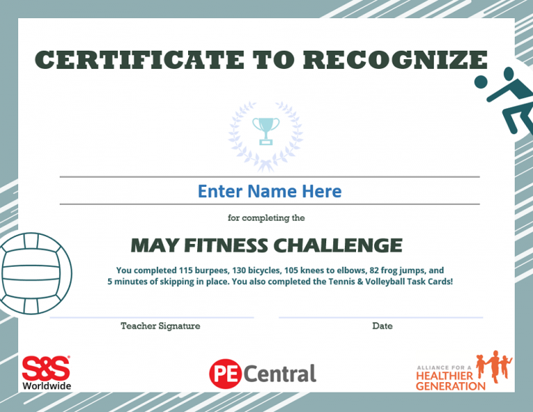 May Fitness Challenge Calendar Award S&S Blog