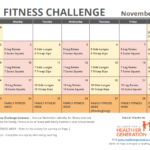 November Printable Fitness Challenge Calendar