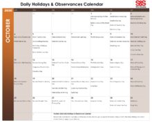 October 2026 Daily Holidays Calendar