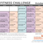 October Printable Fitness Challenge Calendar