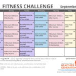 September Printable Fitness Challenge Calendar