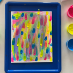 Abstract Canvas Art with Neon Paint – Flashback to the 80’s Themed Craft Project
