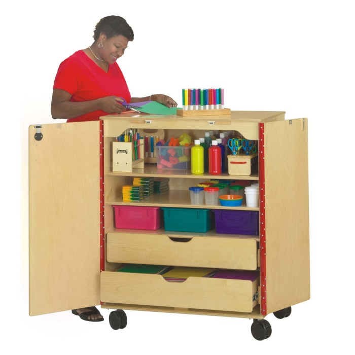 organized classroom storage