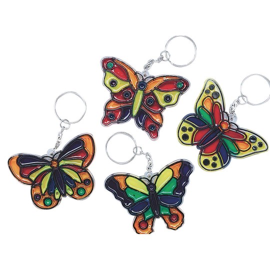 butterfly stained glass keychain