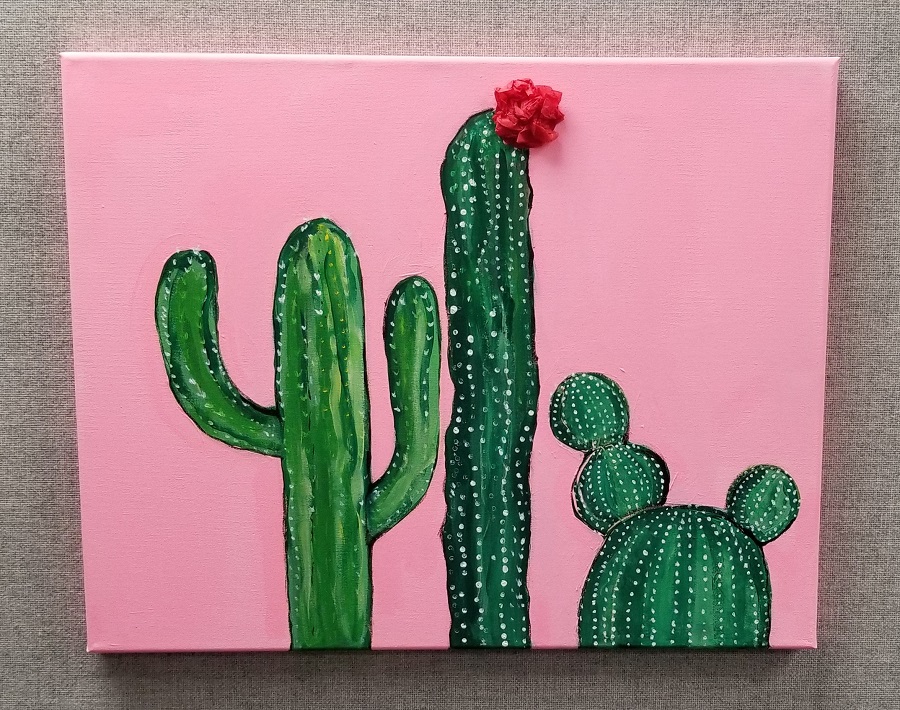 cactus canvas craft