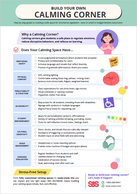 calming corner checklist