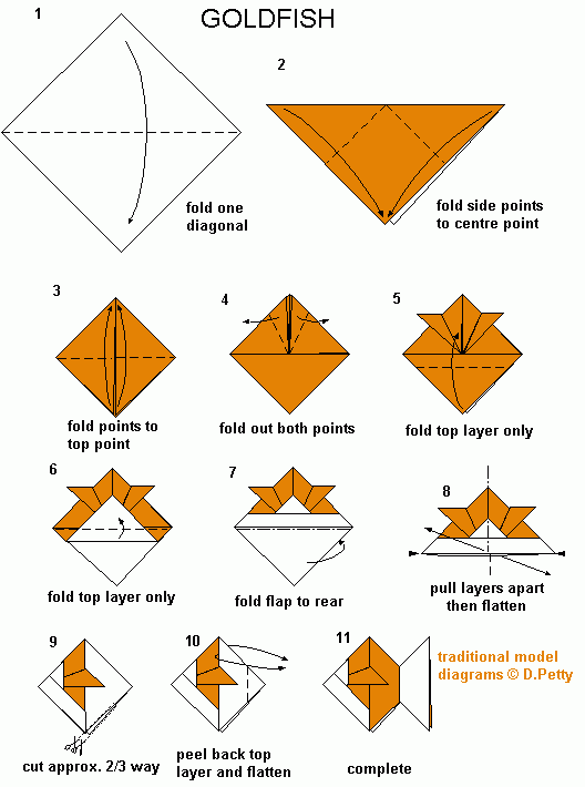 how to make easy origami fish