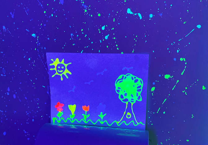 Glow-in-the-Dark Art  Neon crafts, Art for kids, Cool art projects