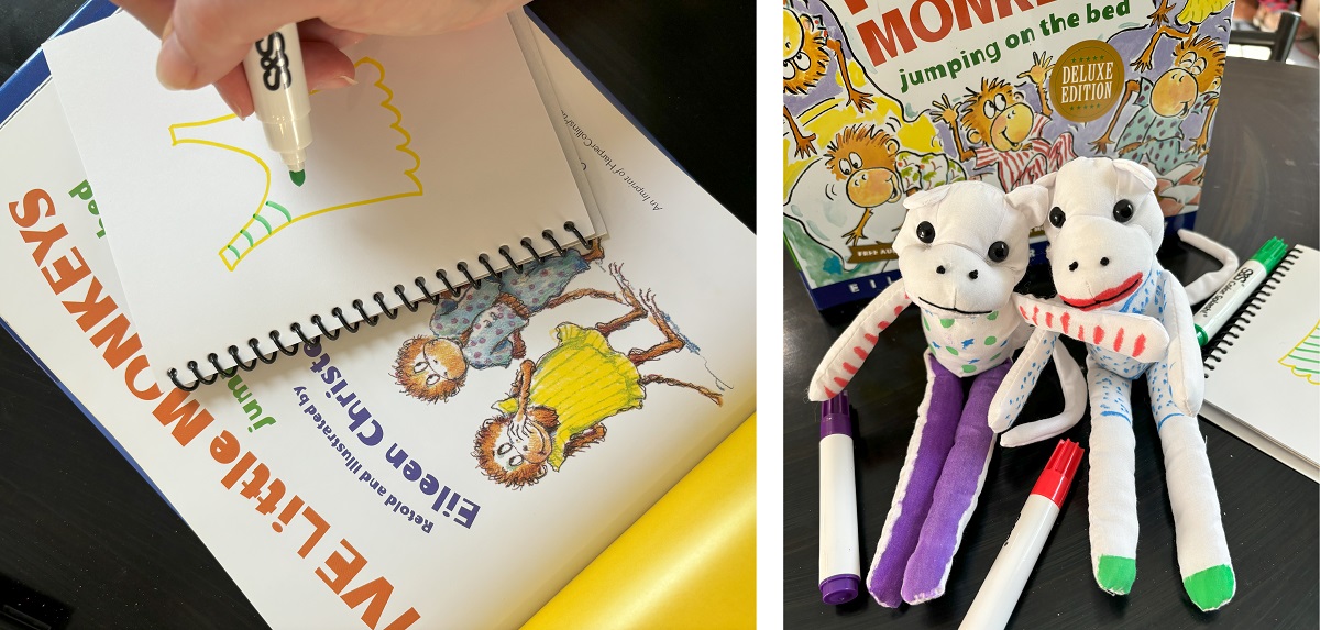 journal and monkey coloring
