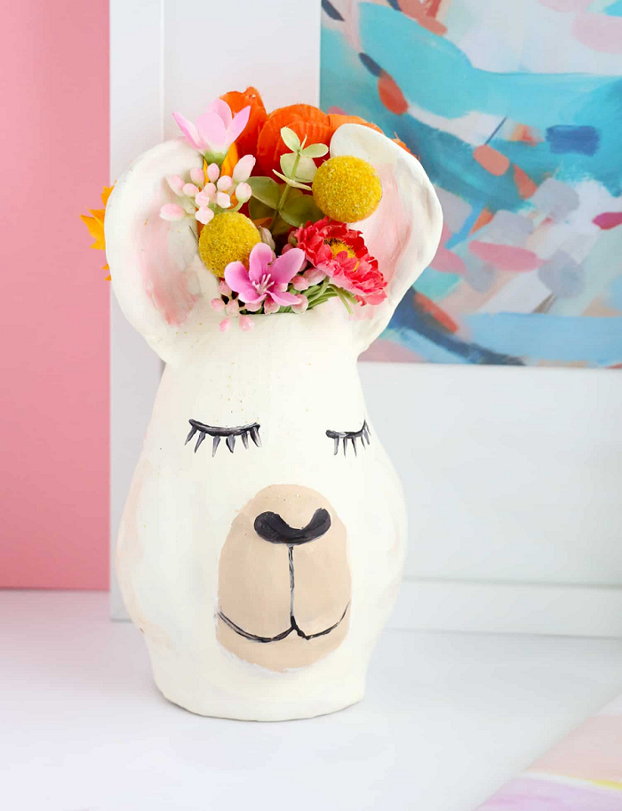 llama vase diy