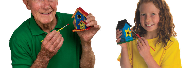 painting birdhouses