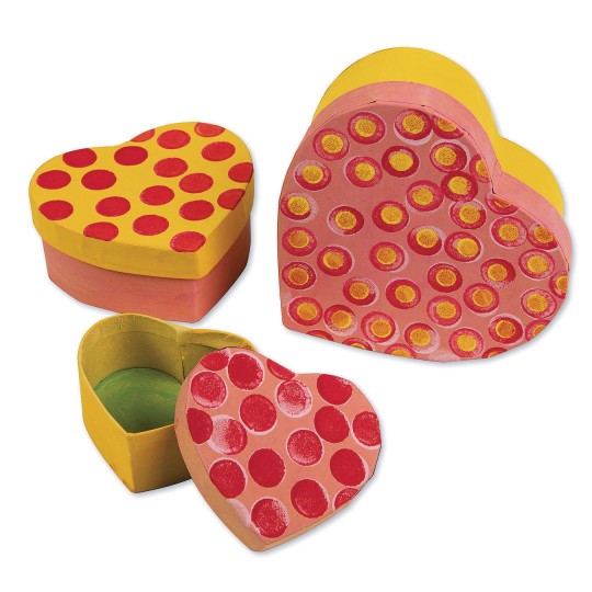 paper mache heart boxes valentines day