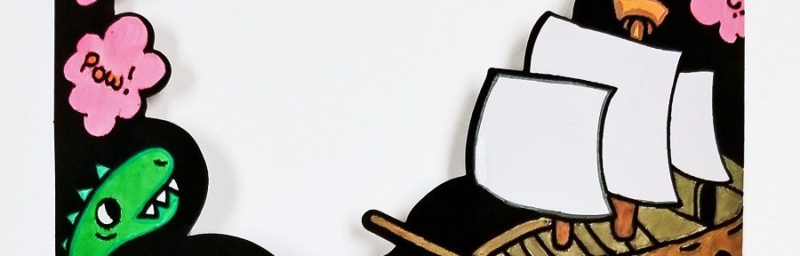 pirate frame coloring craft