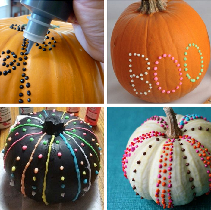 puffy paint pumpkins