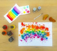 rainbow liquid watercolor craft