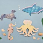 Sea Themed Coloring Craft Activity – Ocean Animal Cardboard Shapes