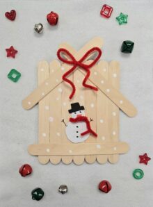 Snowman popsicle stick